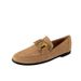 Lazy Man Kicks On Lefu 2022 New Heel British Style Small Leather Round Head Low Top Women's Single Shoes_vogvips.com