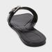 Summer Women's Black Buckle Wide Strap Flat Sandals Square Toe Casual Slippers Comfortable Shoes_vogvips.com