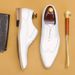 White leather men's leather business formal British simple pointed Oxford shoes real Body shop men's shoes_vogvips.com