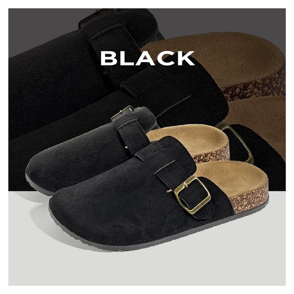 Women's Casual Closed Toe Flip-flops Summer Outdoor Slippers Couple's Flannel Sandals Comfortable Non-slip Wear-resistant Slides_vogvips.com
