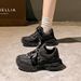 Women's Shoes Starry Sky Rhinestone Thick Soled Daddy Shoes For Women 2024 Autumn New Style Mesh Breathable Height Enhancing Sports Shoes For Women_vogvips.com