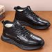 New cotton shoes high top plus fleece casual sports shoes men's warm leather non-slip men's shoes_vogvips.com