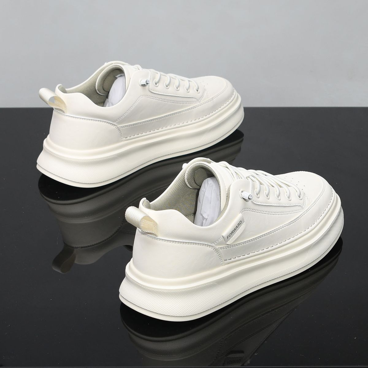 Men's Casual Sneakers Spring Summer Fashion Thick Soled White Non Slip Sports Shoes Height Increasing Versatile D196_vogvips.com