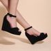Suede Platform High Heels Women S New Fish Mouth Bag With A Line Belt Fashion Sandals_vogvips.com