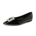 French Shallow Single Shoes Women's One-pedal Temperament Fairy Flat Shoes Rhinestone Pointed Wedding Shoes_vogvips.com