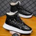 Men's Winter Snow Boots With Fleece Lining, Waterproof Slip-Resistant PVC Sole, Thick Warm Cotton Shoes For Extreme Cold Weather (Black/Gold/Silver)_vogvips.com