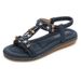 Women's Casual New Large-size With A Single Strap, Round Toe, Flat Bottom, Lightweight And Non-slip Beach Sandals_vogvips.com