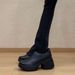 thick-soled Heightening Round-head Loafers Women's Commuter Small Leather Shoes Single Shoes_vogvips.com