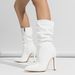 Women's Stacked Heel Boots - Pointed Toe High Heel Fashion Boots With Side Zipper, Ultra Shiny Patent Leather, Comfortable PU Insole, European Style_vogvips.com