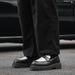 Men's New Ins Style Versatile British Business Trend Casual Thick Sole Carbon Black Sports Non-Slip Large Leath_vogvips.com