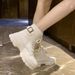 Martin British Style Ins Trend 2024 Autumn Winter New Knitted Short Stylish Belt Buckle Motorcycle Boots For Women_vogvips.com