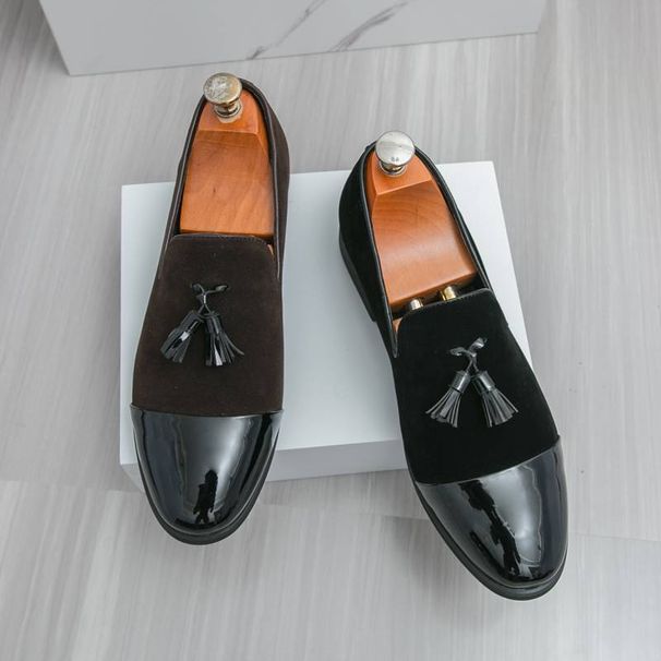New Fashion Genuine Leather Tassel Business Casual Loafer Shoes For Men Black Business Formal Leather Shoes For Daily Office Casual Men's Shoes For Dr_vogvips.com