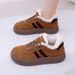 Women's 2025. Winter New Style Fleece And Thickened Front Lace-up German Training Shoes Bread Shoes_vogvips.com