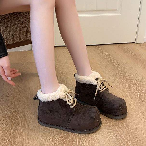 2025 Winter New Arrival Fleece-Lined Thickened Fashion Round-Toe Warm Snow Boots For Women Outerwear Northeast Anti-Slip Bread Boots_vogvips.com