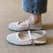 French-Inspired Mary Jane Flats - Breathable Lace-Up Openwork Design With Soft PU Upper & Comfortable EVA Insole For Women_vogvips.com