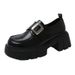 Simulated Cowhide Loafers For Women, Suitable For Business And Casual Wear, One-piece Slip-on Leather Shoes With Soft Sole, Casual Shoes_vogvips.com