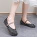 Summer For Women 2025 New Mary Jane Breathable Soft Sole One-Strap Fly Weave Mesh Hollow Fishnet Shoes_vogvips.com