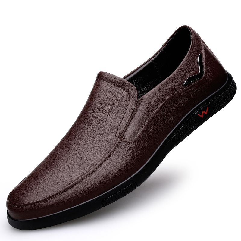 CLOHOO Men's Business Casual Shoes Handmade Layered Cowhide Rubber Bottom Leather Footwear For Office And Leisure_vogvips.com