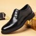New Fashion Business Genuine Leather British Brock Men's Shoes Men's Business Formal Wear Oxford Shoes Lace-up Fashion Black Dress Wedding Derby Shoes_vogvips.com