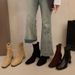 Women Boots High Heel Korean Version Simple Design Square Toe Fashion Shoes Free Shipping_vogvips.com