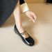 Silver Inner Height Increase Mary Jane Shoes Women's Autumn Not Tired Feet French Round Head Ballet Single Shoes Women_vogvips.com