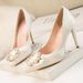 Stiletto High Heels Sexy Slimming Shallow Mouth Pointed Toe Shiny Rhinestone Buckle Women S Shoes_vogvips.com