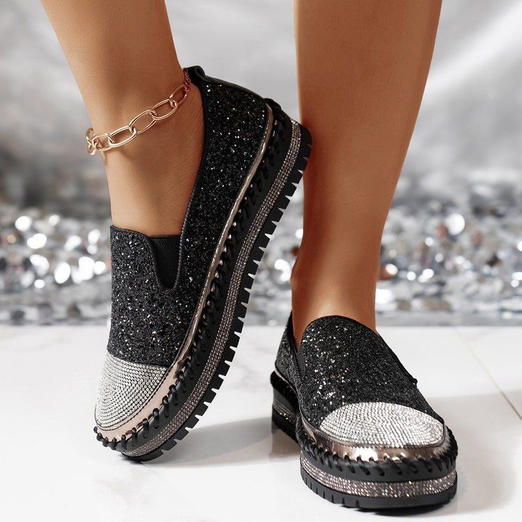 WalkPrime Cro Border Foreign Trade Plu Size Caual Spring New Loafer Thick Bottom Flat Rhinetone Fahion Women_vogvips.com