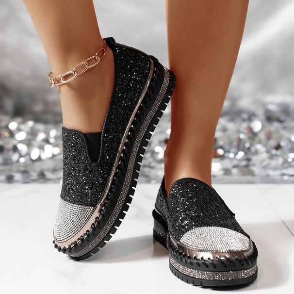 WalkPrime Cro Border Foreign Trade Plu Size Caual Spring New Loafer Thick Bottom Flat Rhinetone Fahion Women_vogvips.com