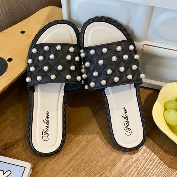 Women's C Strap Slippers Summer Wear Non-Slip Wear-Resistant Soft Sole Fashionable Versatile One Strap Shoes_vogvips.com