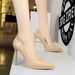 Thin Heel Super High Heel Waterproof Table Shallow Mouth Pointed Head Nightclub High Heels Single Shoes_vogvips.com