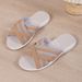 New Plus Size Shoes With Thick Sole And Sloping Heel, Women's Flat Bottomed Cross Woven Soft Soled Rest Sandals_vogvips.com