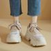 Platform Dad Sneakers 2025 New Summer Mesh Breathable White Casual Sports For Petite Women Height Increasing Shoes_vogvips.com