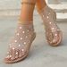 Women's Sexy Glitter Slip-On Sandals - 2025 Spring Summer Hollow-Out Mesh Shoes With Rhinestones, Stretchy Band For Comfort_vogvips.com
