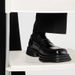ShoeVault Squae Toe Men Slip-On Thick Sole Height Inceasing Deby Vesatile Casual Leathe Shoes Fo Haistylists And Office_vogvips.com
