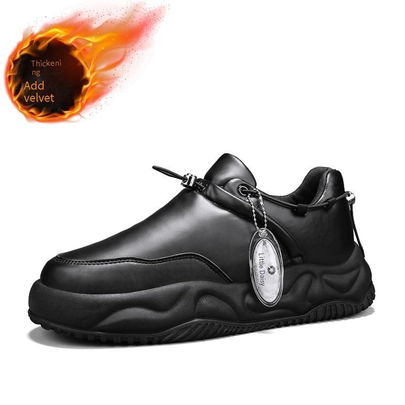 Men's Winter Snow Boots With Fleece Lining, Thickened Anti-Slip Sole, Low-Cut Warm Shoes For Cold Weather_vogvips.com