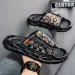 Designer Shoe New Ultra Light Soft Sole Men's Sandals Trendy Versatile Summer Breathable Non Slip One Word Slippers_vogvips.com