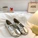 Silver French Pearl Mary Jane Small Leather Shoes Women's Spring And Autumn Versatile Retro Light Mouth Flat Bottom With Skirt_vogvips.com