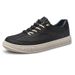 Men's Round Head Board Shoes Cowhide Surface Breathable Casual White Shoes Thick Sole Low Top Sports Men's Shoes_vogvips.com