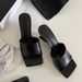 Square Irregular Open Toe Women's High-End Mules Outdoor Elegant High Heel Sandals_vogvips.com