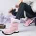 Women's Winter Snow Boots With Fleece Lining - Waterproof PU Leather High-Top Boots For Outdoor Travel & Casual Wear_vogvips.com