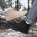 Winter Cotton Shoes Mid Tube Snow Boots Men's Hiking Shoes Non Slip Waterproof Bread Shoes Plus Velvet Warm Shoes_vogvips.com