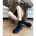 Gravity Suede Thick Heel Slim French Style Short For Women 2025 New Autumn And Winter Single Boot Temperament Round Toe_vogvips.com