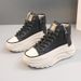 Women's High-top White Sneakers 2026 New Model, Thick-soled, Non-slip, Height-increasing Platform Casual Dad Shoes,_vogvips.com