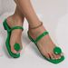 Cross-border Spot European And American Square Head Low-heeled Sandals Mirror Round Buckle High-heeled Cool Slippers Summer New Beach African Shoes_vogvips.com