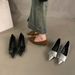 French Style Kitten Heel Single For Women 2025 New High-end Pointed Toe Elegant Simple Black Evening Boat Shoes_vogvips.com