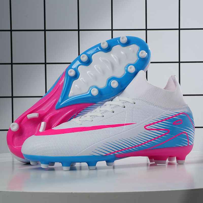 Football shoes Boys and girls new flying woven breathable sports shoes broken nails non-slip_vogvips.com