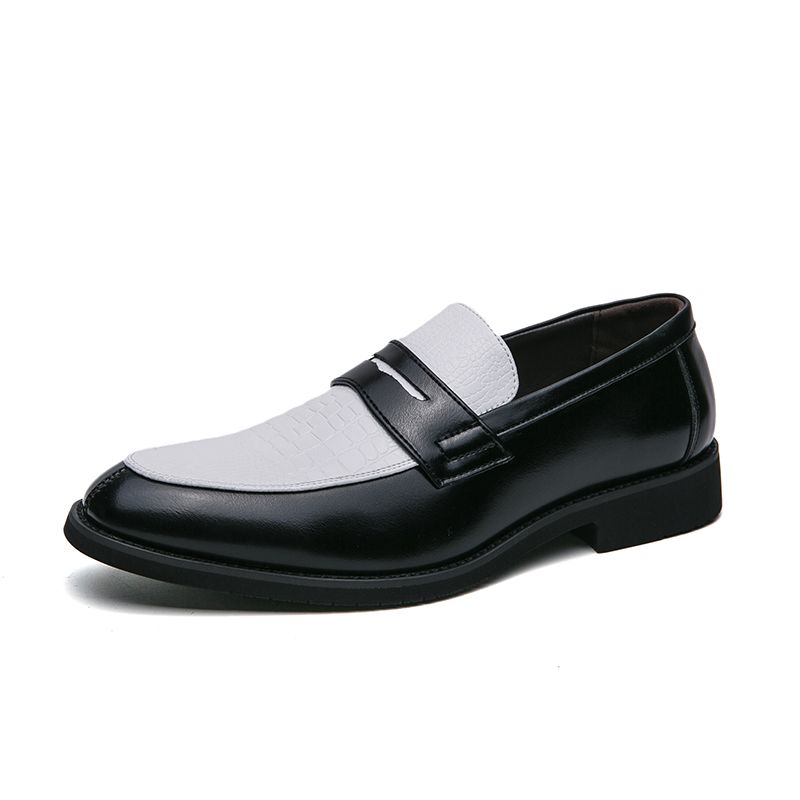 New Fashion Men's British Black Business Casual Loafer Shoes Daily Driving Office Leather Shoes One Foot Pedal Lazy Brown Banquet Dress Wedding Men's_vogvips.com