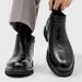 New Youth Pointed Side Zipper Mid Top Low Cut Fashionable Men's Low Heeled Martin Boots For Autumn 2025_vogvips.com