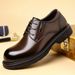 Men's Oxfords New British Black Business Formal Wear Derby Shoes Lace-up Leather British Brown Banquet Dress Wedding Leather Shoes_vogvips.com