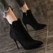 Z For Women Spring And Single 2024 New Sexy Thin Heel Pointed Toe Slim Bare Short Boots High Heels Autumn_vogvips.com